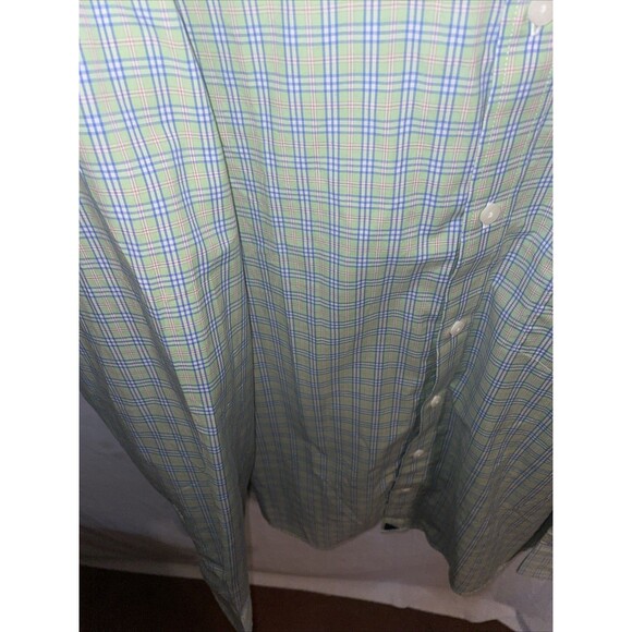 Untuckit Men’s Dress Shirt Size 3XL Green Blue Gingham Business Formal City - Picture 6 of 12